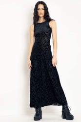 Burned Velvet Night Garden Princess Maxi Dress - Limited