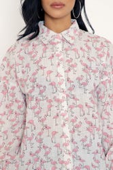 Flamingo-go Puff Sleeve Shirt