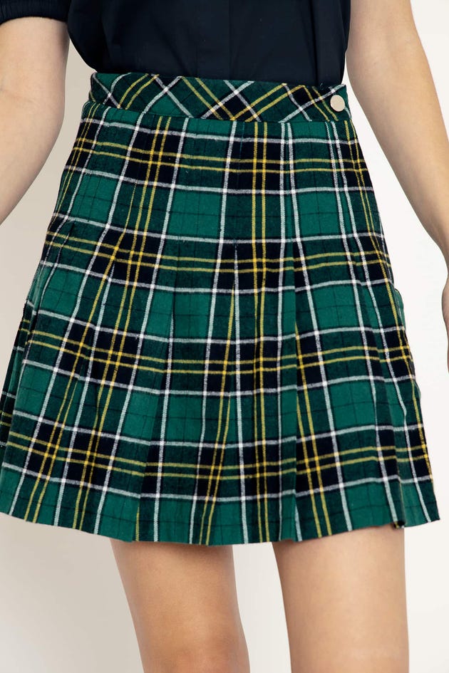 Tartan Slytherin High School Skirt