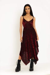Burned Velvet Hex Blood Handkerchief Dress