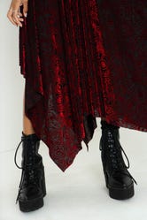 Burned Velvet Blood Handkerchief Dress - Limited