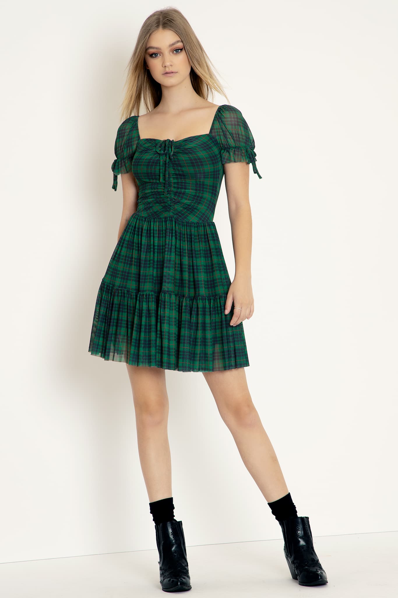 Short tartan hot sale dress