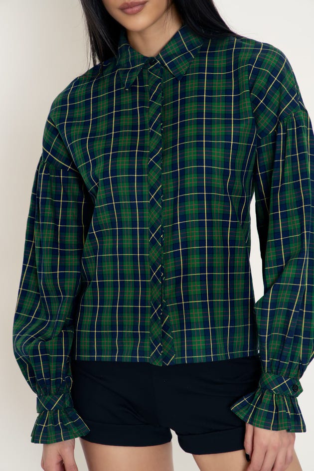 Tartan Woodlands Puff Sleeve Shirt