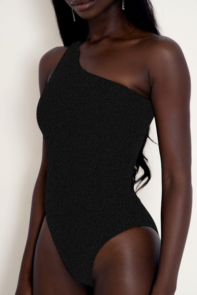 Pool Party Black One Shoulder Swimsuit