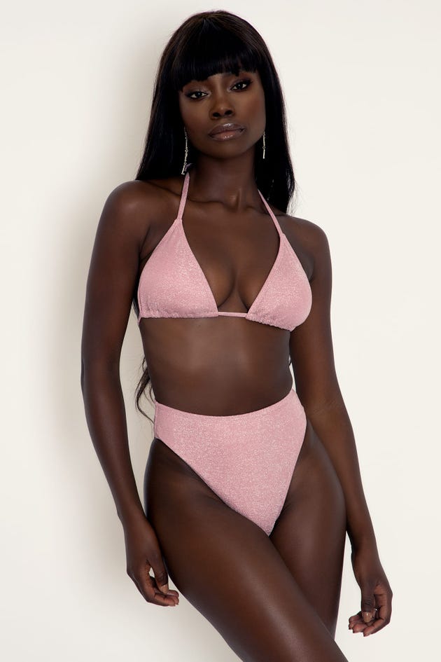 Pool Party Pink Triangle Bikini Top