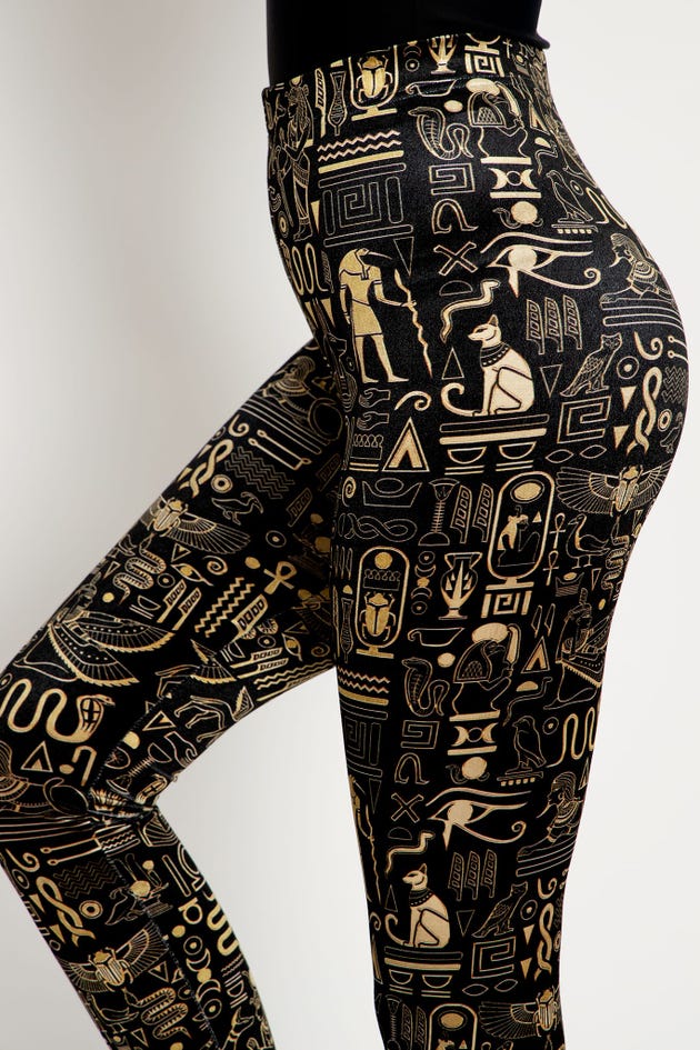 Hieroglyphics Gold HW Velvet Leggings 2.0