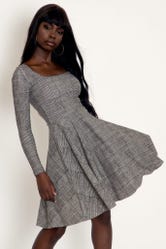 Tweed Mono Squared Up Longline Dress