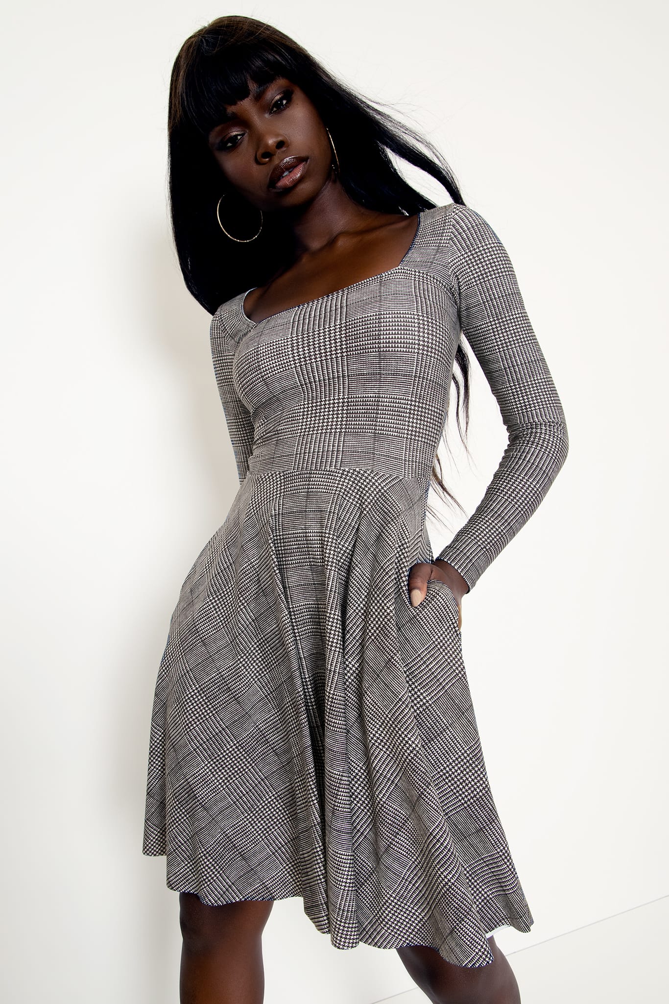 Tweed Mono Squared Up Longline Dress - Limited