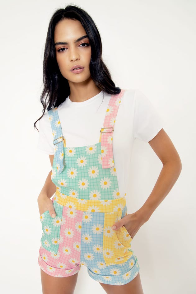 Lazy Daisies Short Overalls