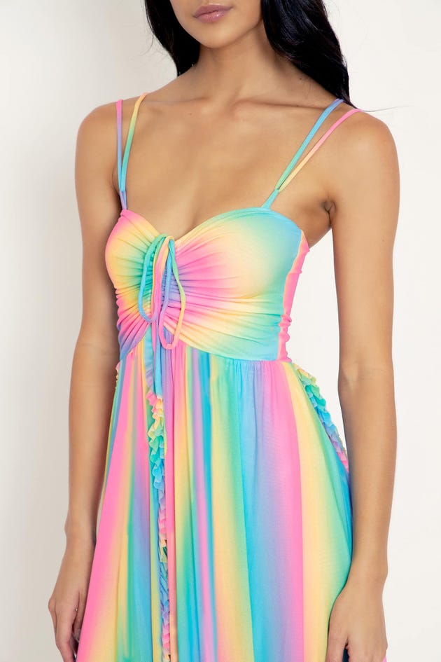 Rainbow Icecream Frills On Frills Dress