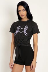 Love You To Death Tie Front Tee