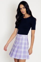 Tartan Lilac High School Skirt