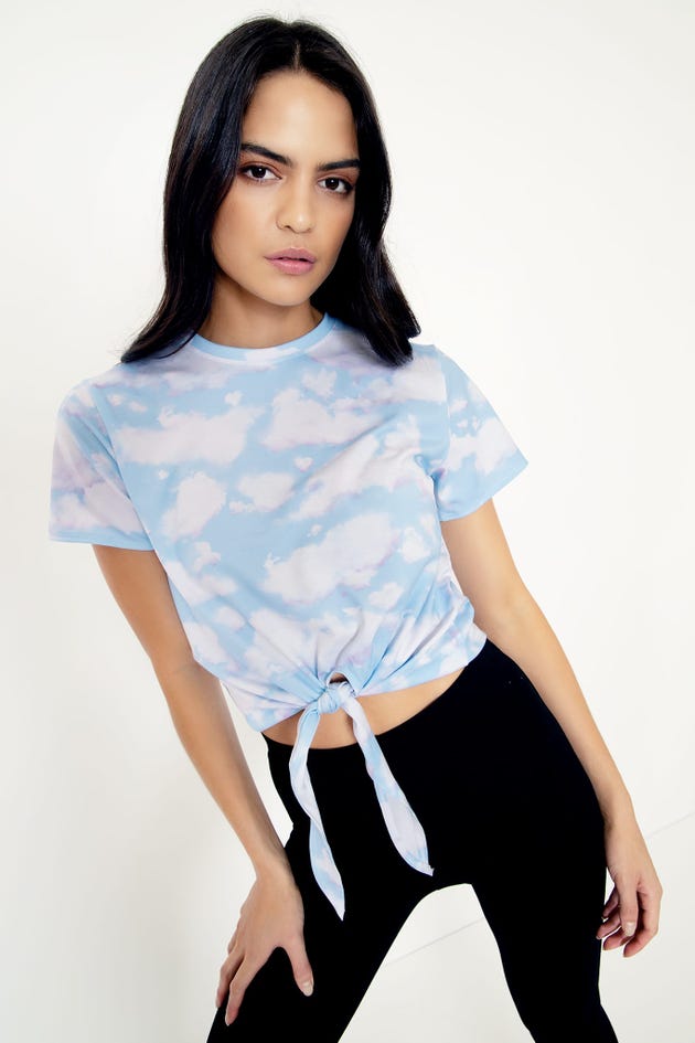 Head In The Clouds Tie Front Tee
