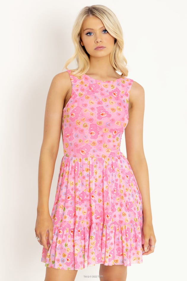 Care Bears Candy Hearts Bow Back Dress - Limited