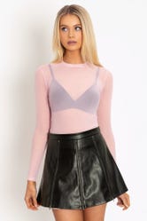 Black Vs Breton Mini Zip Skirt - Limited