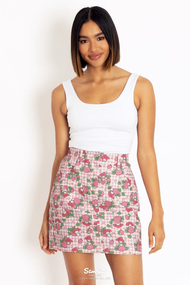 My Melody Strawberry Fields Pocket Mini Skirt - Limited