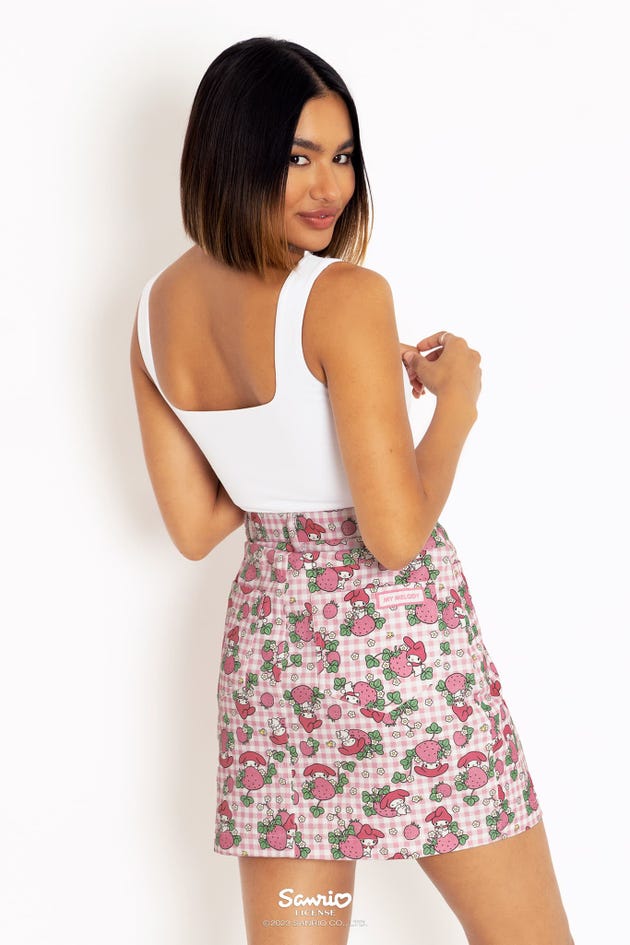 My Melody Strawberry Fields Pocket Mini Skirt