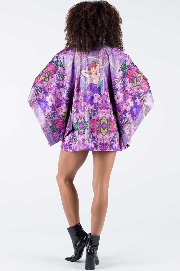 Mucha Amethyst Shiny Kimono