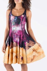 King Tut Vs Galaxy Over Giza Longline Inside Out Dress