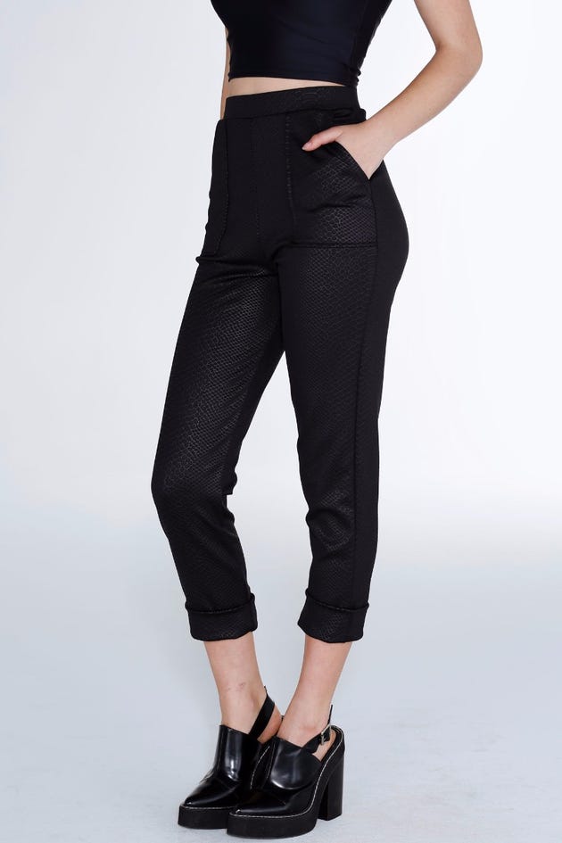 Reptilian High Waisted Cuffed Pants - Limited