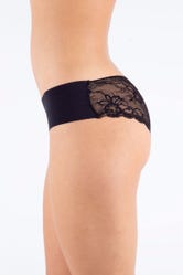 No-Show Black Lace Hipster Brief