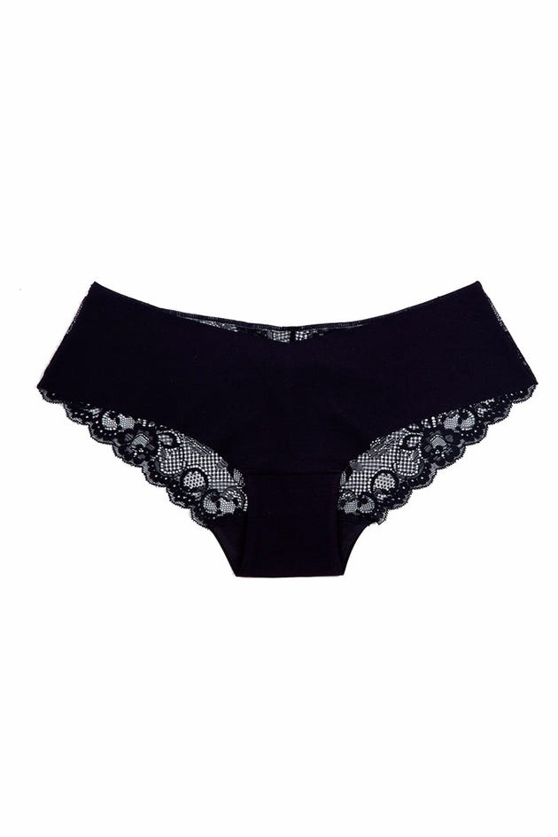 No-Show Black Lace Hipster Brief