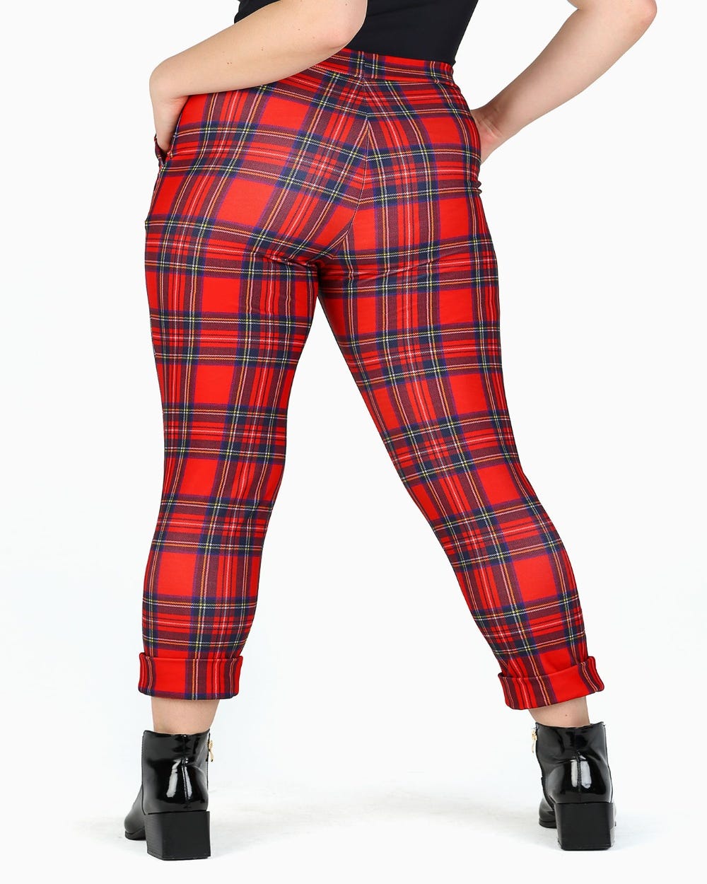 Tartan Red Cuffed Pants - Limited