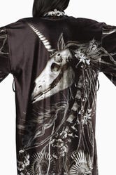 Magic Death Unicorn Velvet Swan Kimono
