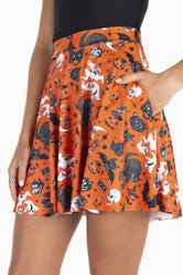 Trick Or Treat Pumpkin Pocket Skater Skirt