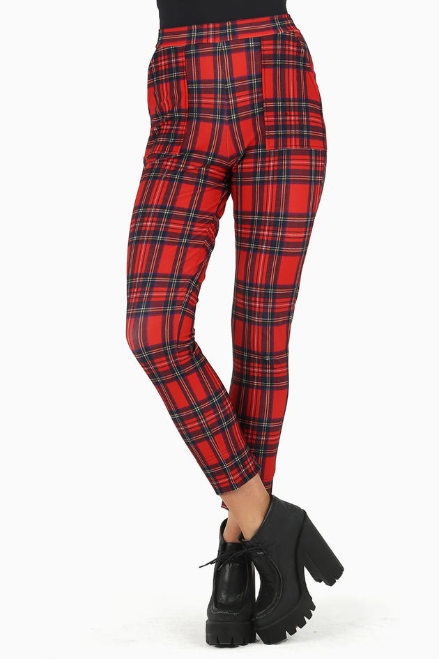 Tartan Red Cuffed Pants - Limited