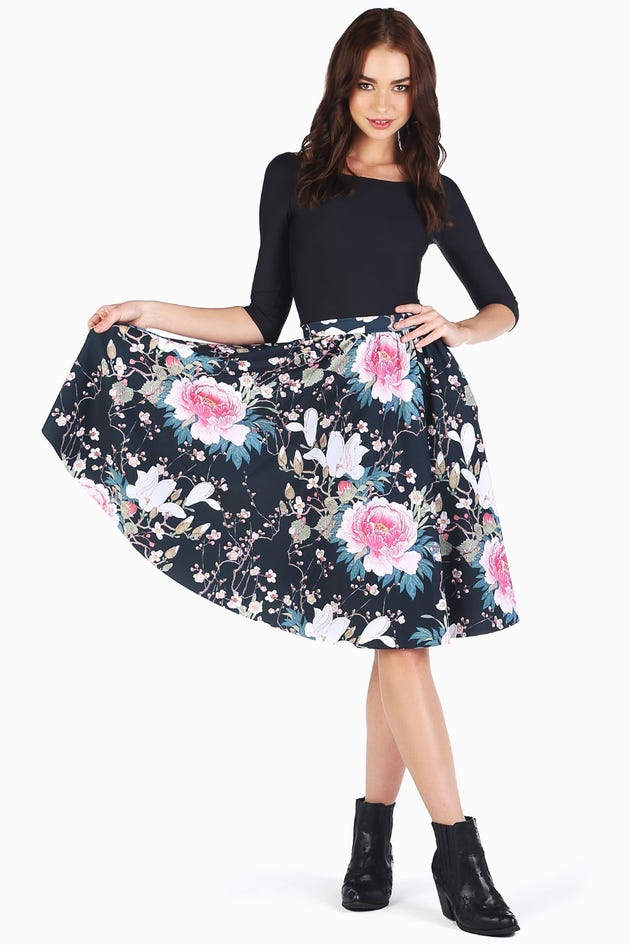 Koson Flowers Pocket Midi Skirt - Limited