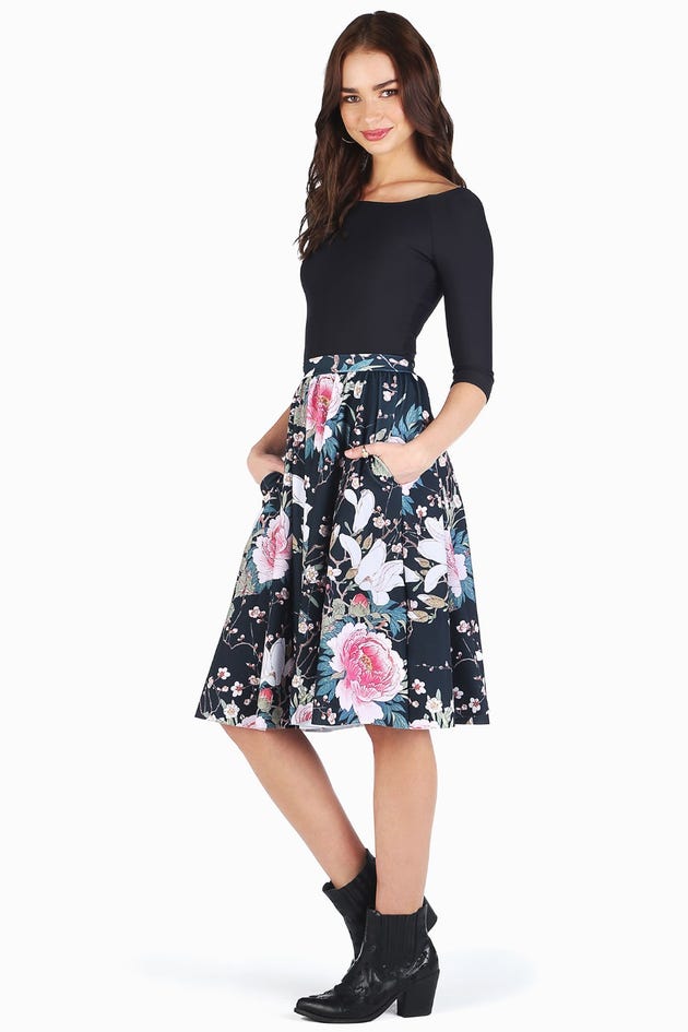 Koson Flowers Pocket Midi Skirt - Limited