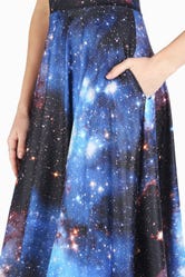 Galaxy Blue Pocket Midi Dress