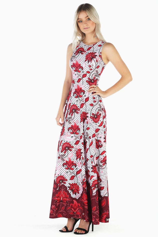 December Blooms Red Princess Maxi Dress - Limited