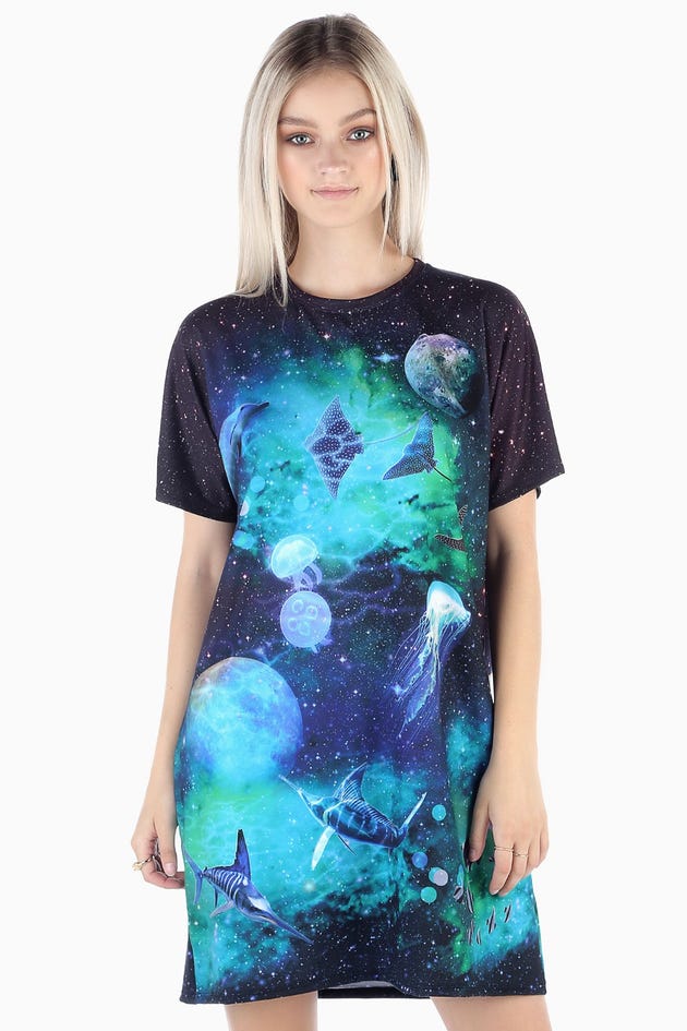 Galactic Ocean Slouched Tee Dress 2