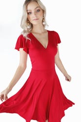 Red Wrap Longline Dress