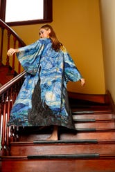 Starry Night Swan Kimono