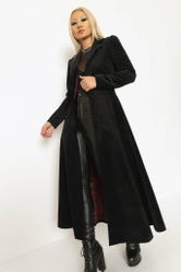 Black Cursed Bats Velvet Trench Coat