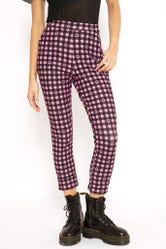 Gingham Hearts Pink Cuffed Pants