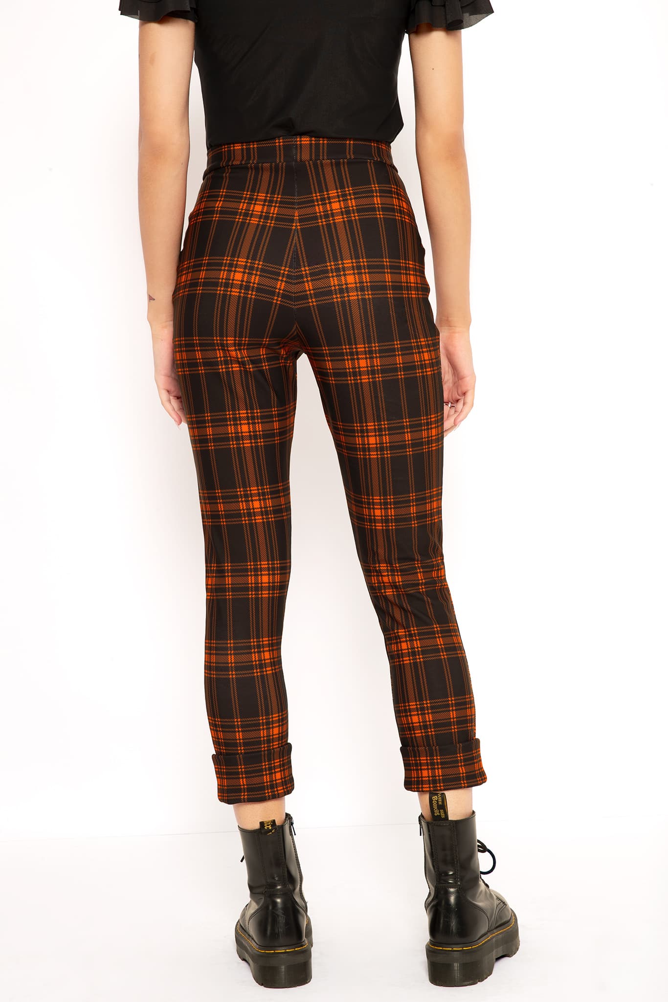 Orange tartan sale trousers