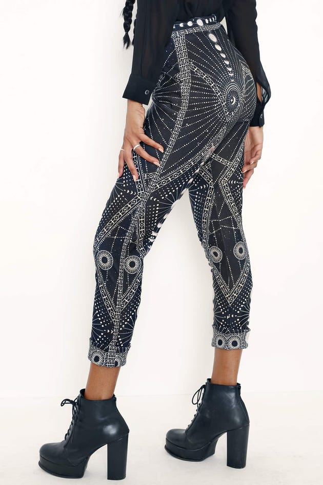 Moon Phases Cuffed Pants