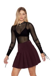 Burgundy High School Skirt