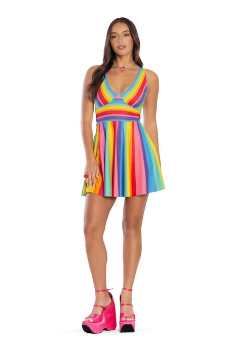 Candy Stripe Marilyn Dress - 7 Day Unlimited