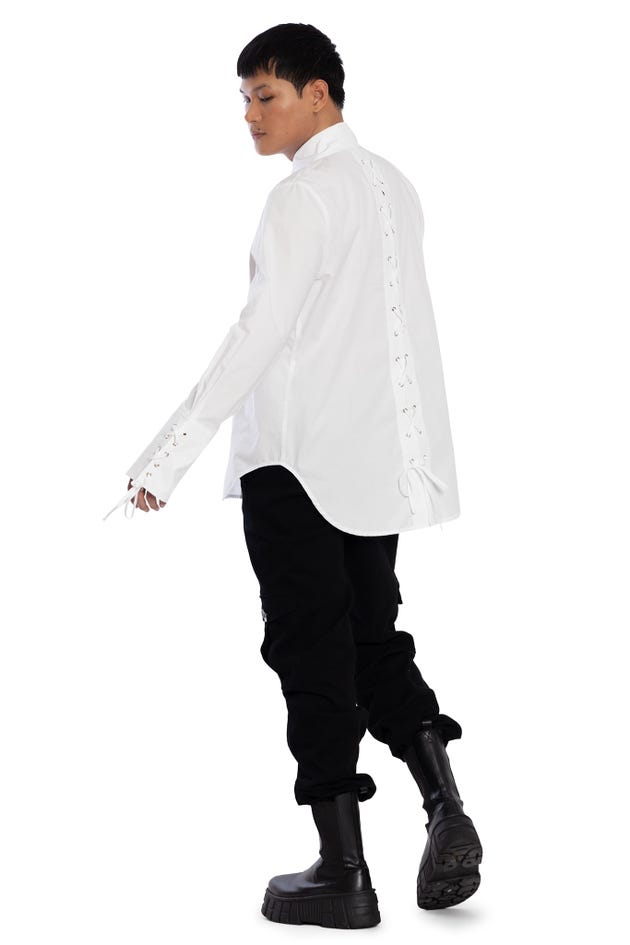 Ceremony Lace Up Back Shirt