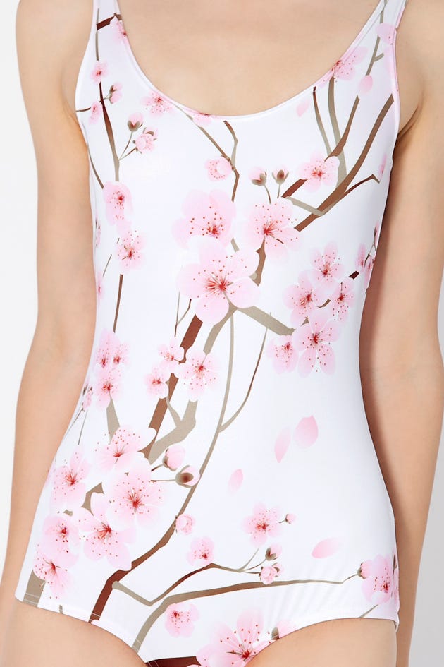 Cherry Blossom White Swimsuit