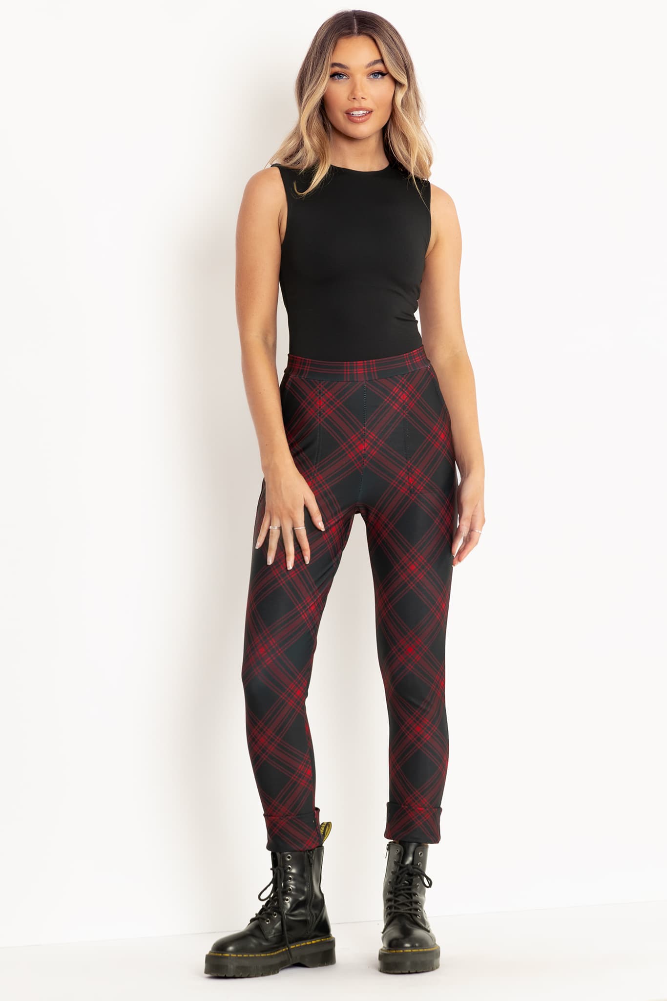 Plaid 2024 cuffed pants