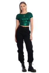 Mermaid Emerald Cap Sleeve Crop