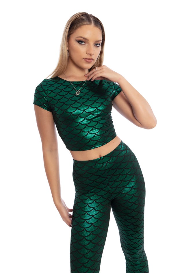 Mermaid Emerald Cap Sleeve Crop