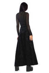 Good Charms Velvet Laced Split Skirt