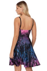 Hokusai's Waterfalls Scoop Longline Strappy Dress